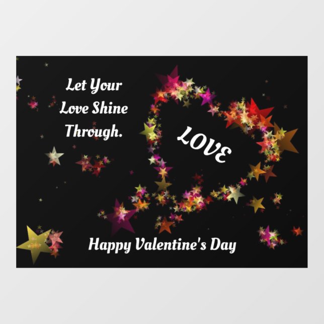 Valentine Stars Heart Window Cling (Sheet)