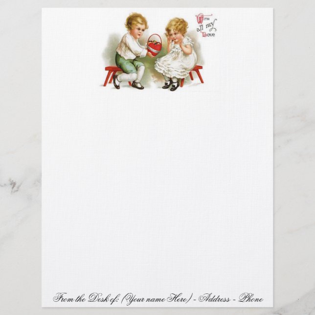VALENTINE STATIONARY ON LINEN PAPER STOCK - GIFTS (Front)