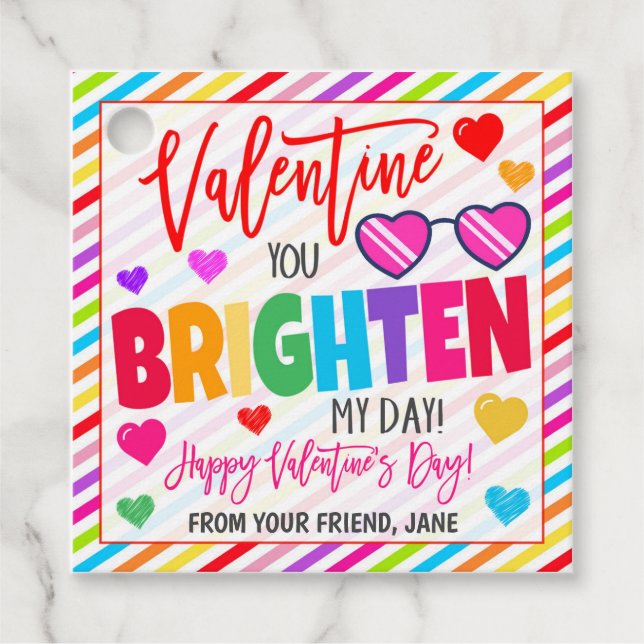 Valentine Sunglasses Gift Tag (Front)