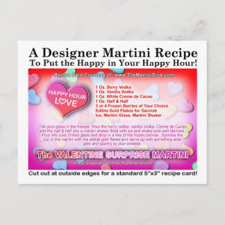 Valentine Surprise Martini Recipe Postcard