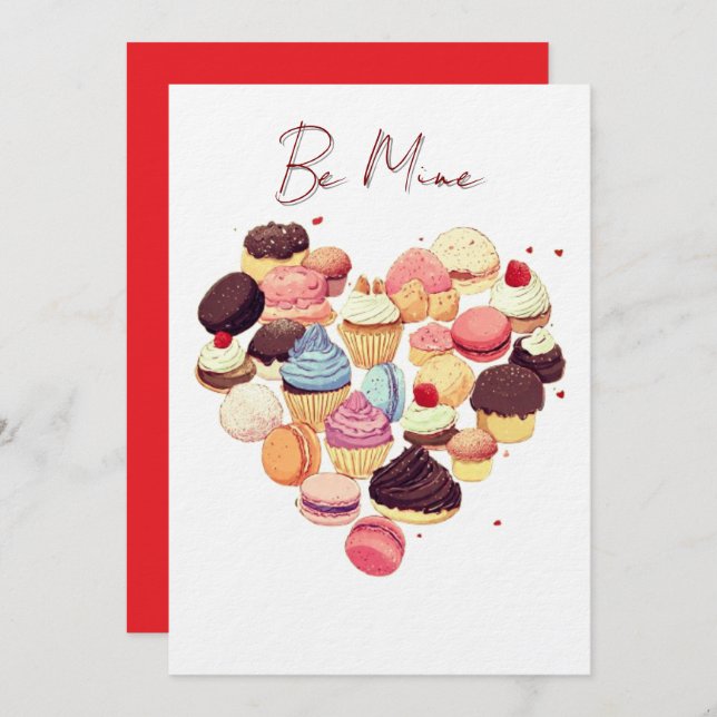 Valentine Sweet Heart Greeting Card – Be Mine  (Front/Back)