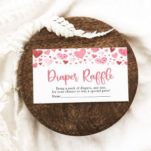 Valentine Sweetheart Baby Shower Diaper Raffle Enclosure Card