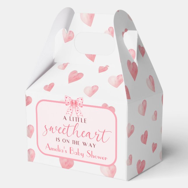 Valentine Sweetheart Baby Shower Favor Boxes (Front)