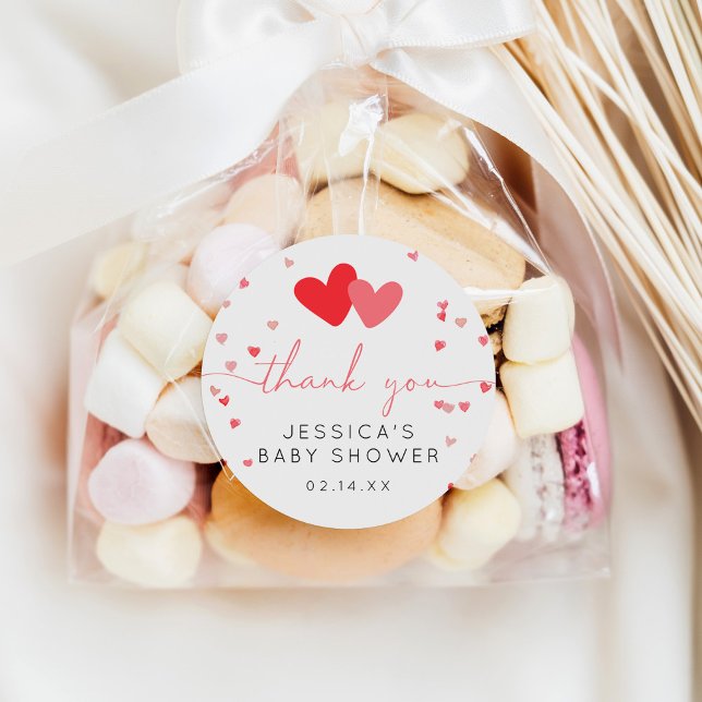 Valentine Sweetheart Baby Shower Favor Sticker (Creator Uploaded)