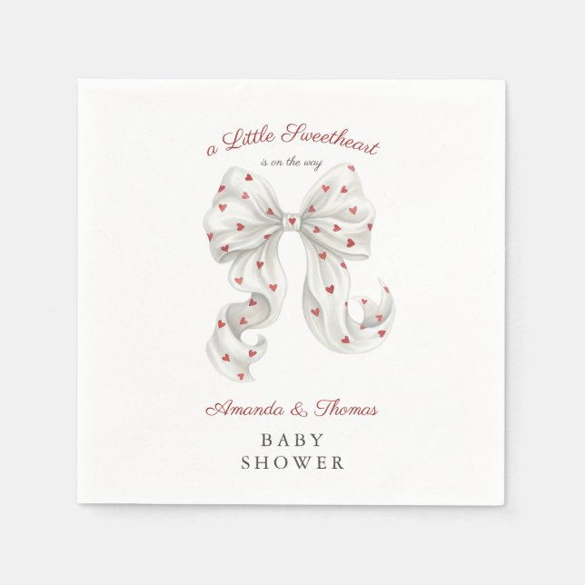 Valentine Sweetheart Baby Shower Napkins (Front)