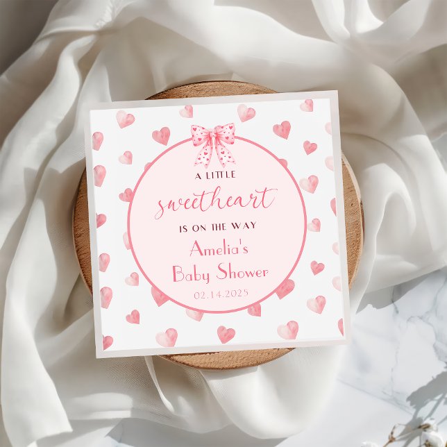 Valentine Sweetheart Baby Shower Paper Napkin (Creator Uploaded)