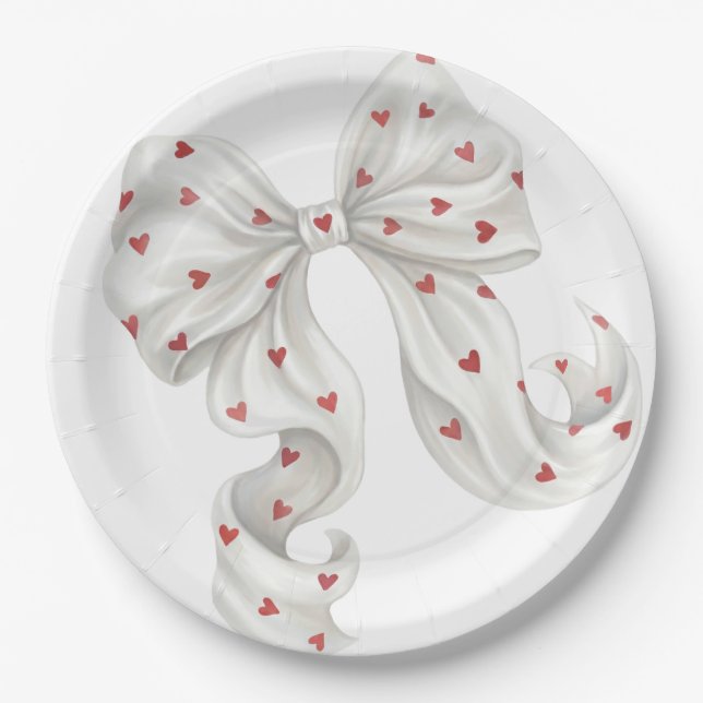Valentine Sweetheart Baby Shower Paper Plates (Front)