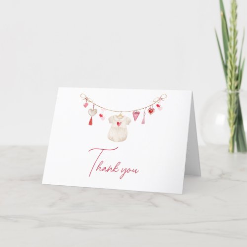 Valentine Sweetheart Baby Shower  Thank You Card