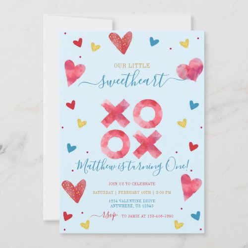 Valentine Sweetheart Boy Birthday Invitation