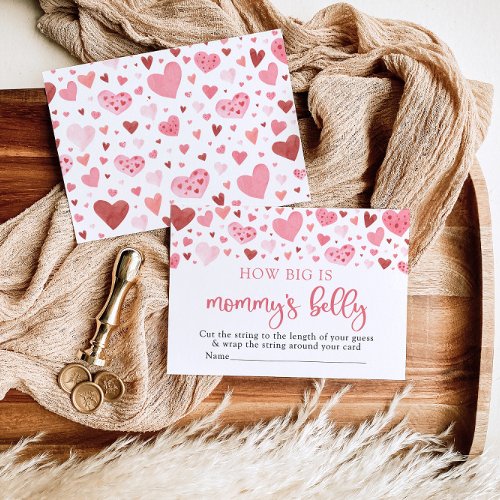 Valentine Sweetheart How Big is Mommys Belly Invitation