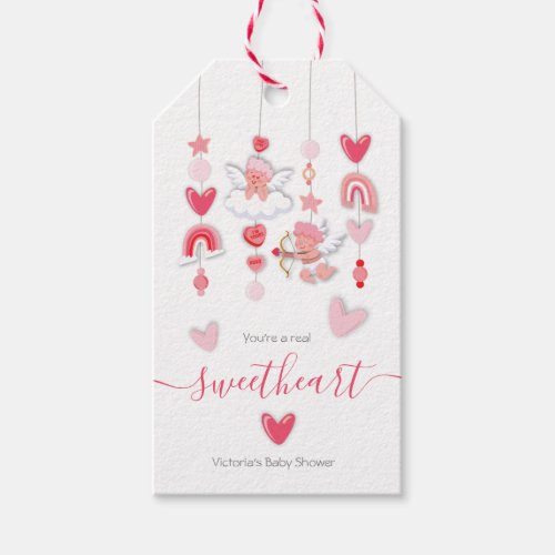 Valentine Sweetheart Mobile Baby Shower Gift Tags