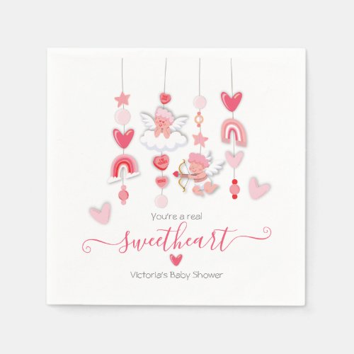 Valentine Sweetheart Mobile Baby Shower Napkins