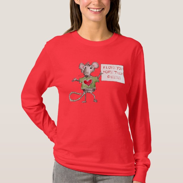 Valentine T-shirt Cute Rat (Front)