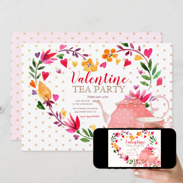 Valentine Tea Party Invitation Zazzle