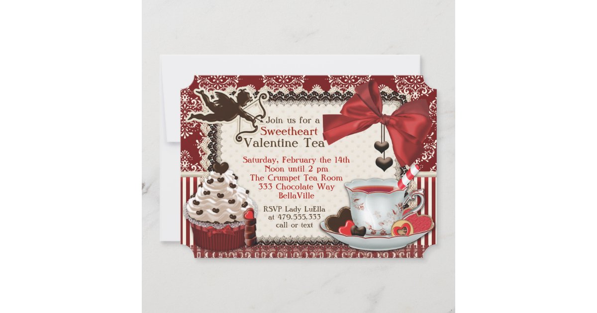 Valentine Tea Party Invitations Zazzle