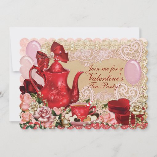 Valentine Tea Party Invitations | Zazzle
