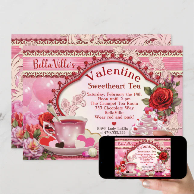 Valentine Tea Party Invitations Zazzle
