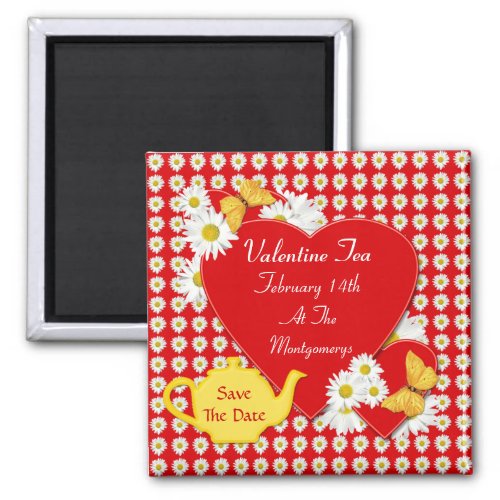 Valentine Tea Party Save the Date Magnets