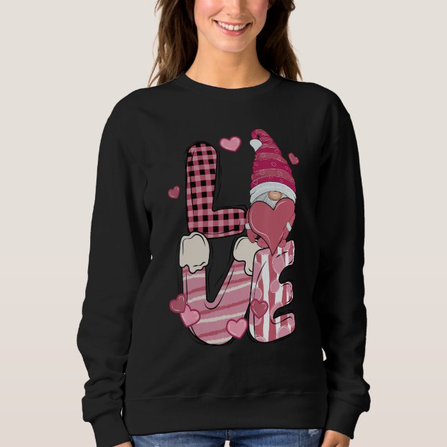 Valentine Teacher Squad Gnome Love Sweethearts Hea Sweatshirt (Front)