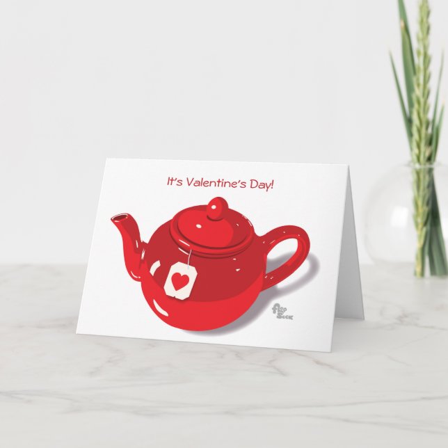 Valentine Teapot Holiday Card (Front)
