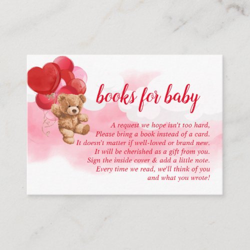 Valentine Teddy Bear Books For Baby Card