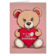 Valentine Teddy Bear For Great Granddaughter at Zazzle