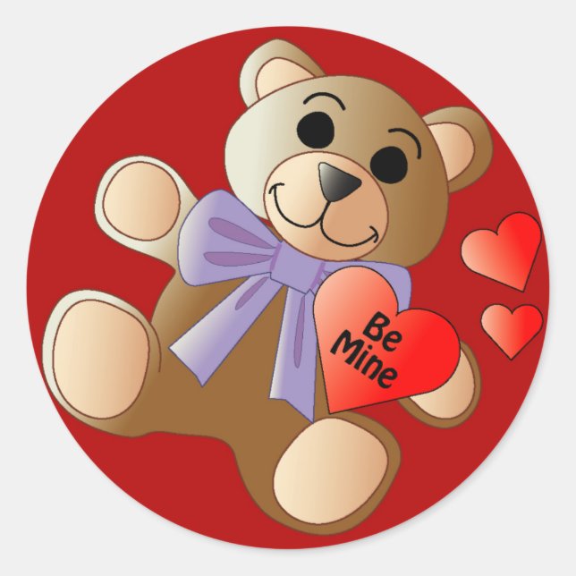 Valentine Teddy Bear Sticker (Front)