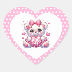 Valentine Teddy Heart Stickers