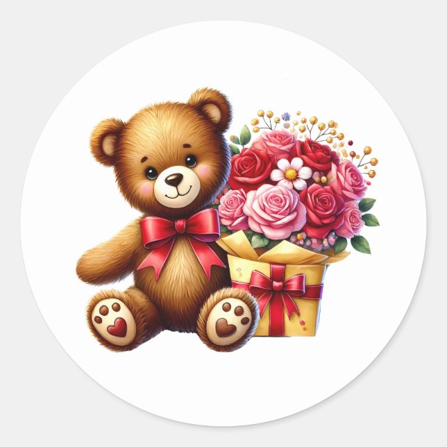 Valentine Teddy Stickers (Front)
