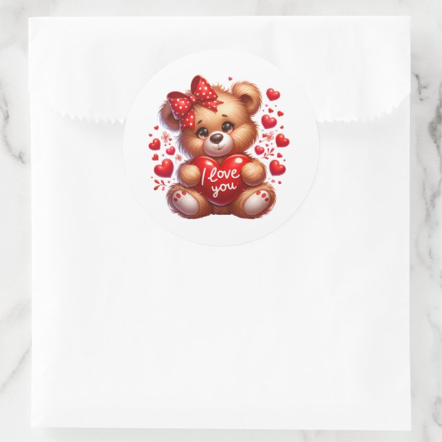 Valentine Teddy Stickers (Bag)