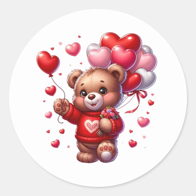 Valentine Teddy Stickers (Front)