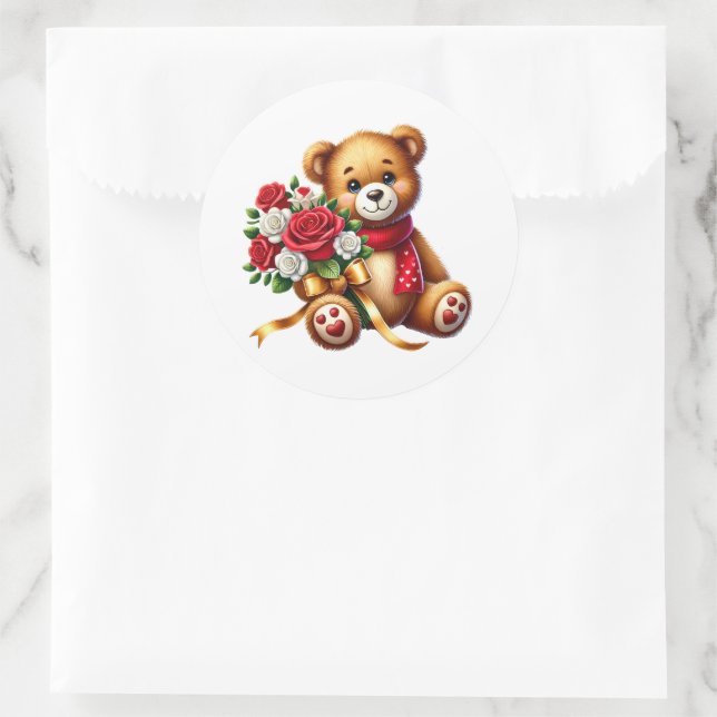Valentine Teddy Stickers (Bag)