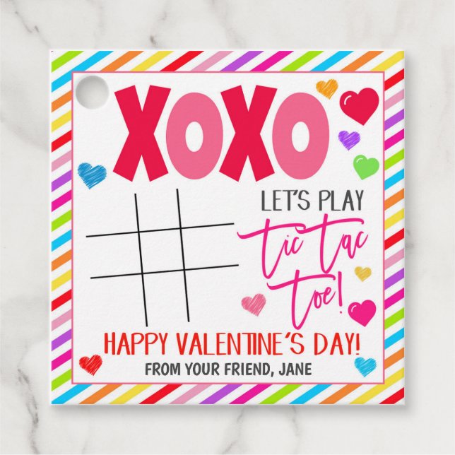Valentine Tic Tac Toe Gift Tag (Front)