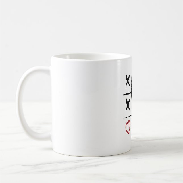 Valentine Tic Tac Toe Hearts Day Coffee Mug (Left)