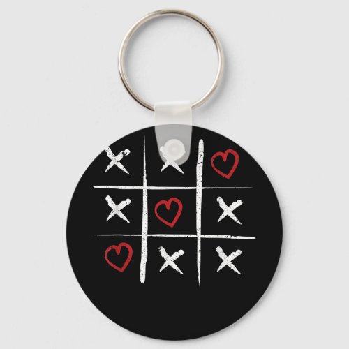 Valentine Tic Tac Toe Hearts Valentines Day Valent Keychain