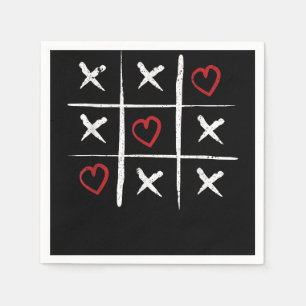 Valentine Tic Tac Toe Hearts Valentines Day Valent Napkins