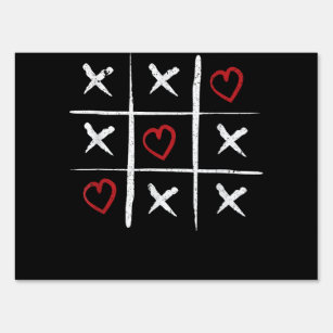 Valentine Tic Tac Toe Hearts Valentines Day Valent Sign
