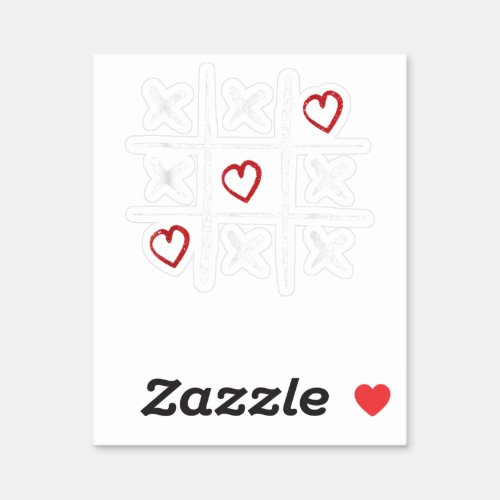 Valentine Tic Tac Toe Hearts Valentines Day Valent Sticker