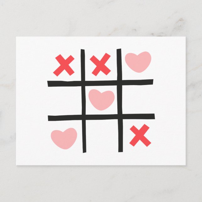 Valentine Tic Tac Toe Postcard (Front)