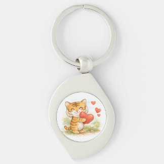 Valentine Tiger Keychain