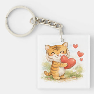Valentine Tiger Keychain