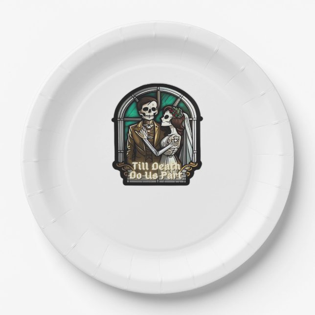 Valentine Till Death Do Us Part Romantic Style Paper Plates (Front)