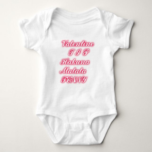 Valentine Tip: Hakuna Matata Funny Text Art Print Baby Bodysuit (Front)