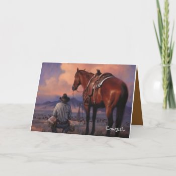 Valentine To A Cowgirl Holiday Card by bubbasbunkhouse at Zazzle