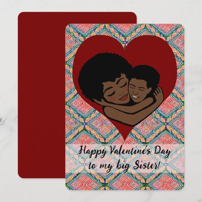 Valentine To Big Sister from Little Brother Ethnic (Front/Back)