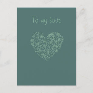 Valentine To My Love Heart Drawing Holiday Postcard