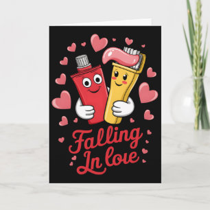 Valentine Toothpaste Love Toothbrushes Falling Inl Card