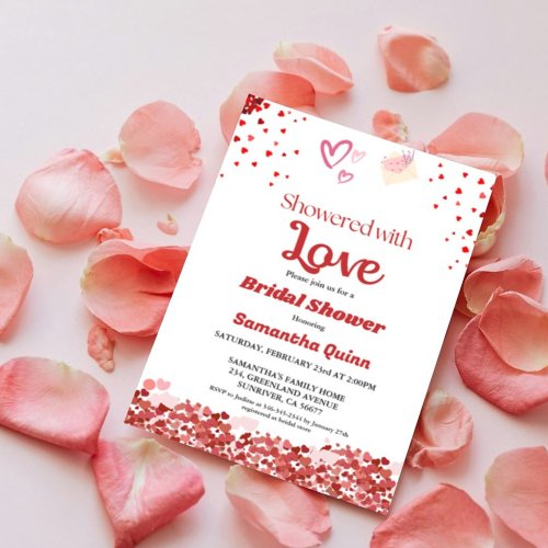 Valentine tree of heart Arch Bridal Shower  Invitation