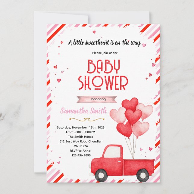 Valentine truck party invitation (Front)