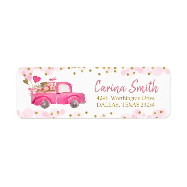 Valentine Truck Sweetheart Address Label (Front)